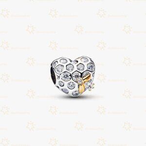 Pandora Bridgerton Honeycomb & Bee Heart Charm